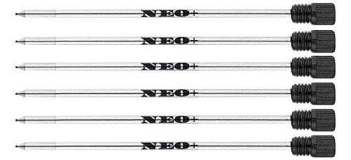 NEO+ - Recambio para bolígrafo de tinta azul o negra, compatible con Swarovski Element Crystal Pen de NEO+ (6 NEGRO, 6 AZUL y 1 ROJO)
