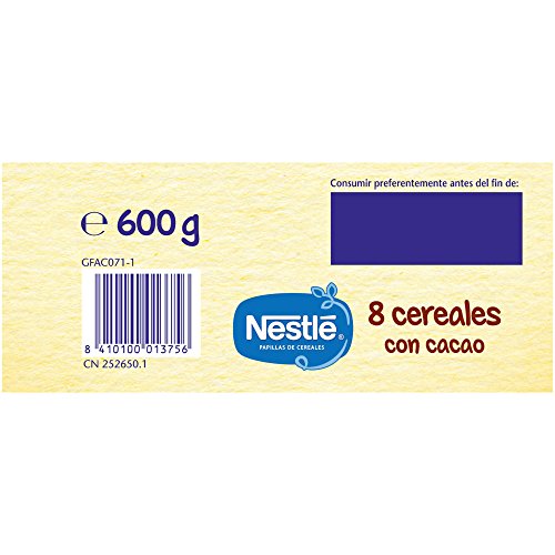 Nestlé - Junior Papillas 8 Cereales Con Cacao A Partir De 12 Meses 600 g - [pack de 3]