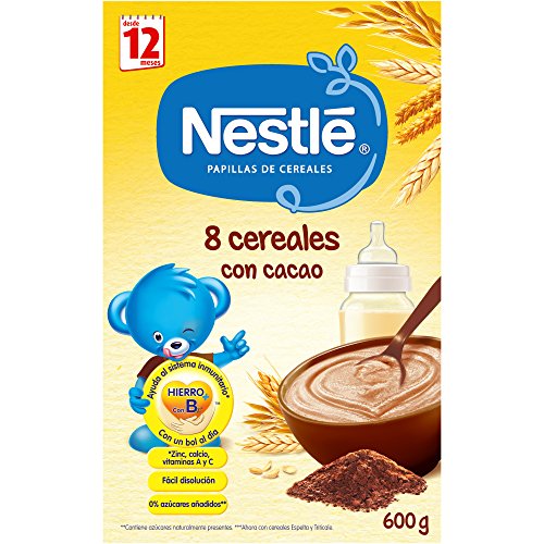 Nestlé - Junior Papillas 8 Cereales Con Cacao A Partir De 12 Meses 600 g - [pack de 3]