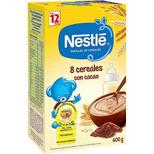 Nestlé - Junior Papillas 8 Cereales Con Cacao A Partir De 12 Meses 600 g - [pack de 3]