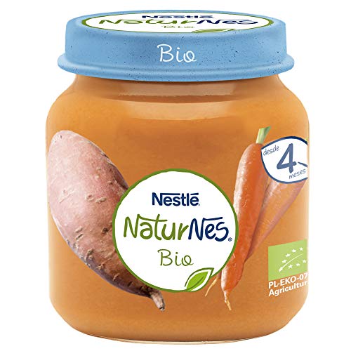 Nestlé Naturnes Bio Pure Tarrito Zanahoria Boniato Para Bebés Desde 4 Meses - Pack de 12 tarritos 125g