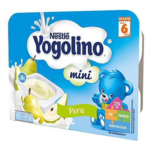 Nestlé Yogolino Postre lácteo Mini con Pera Para bebés a partir de 6 meses - Paquete de 8x6 tarrinas de postre lácteo de 60g