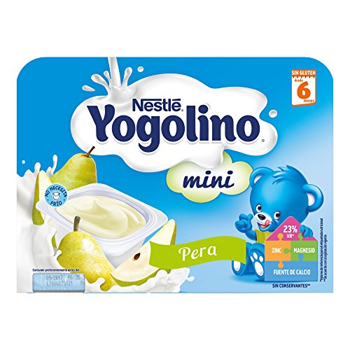 Nestlé Yogolino Postre lácteo Mini con Pera Para bebés a partir de 6 meses - Paquete de 8x6 tarrinas de postre lácteo de 60g