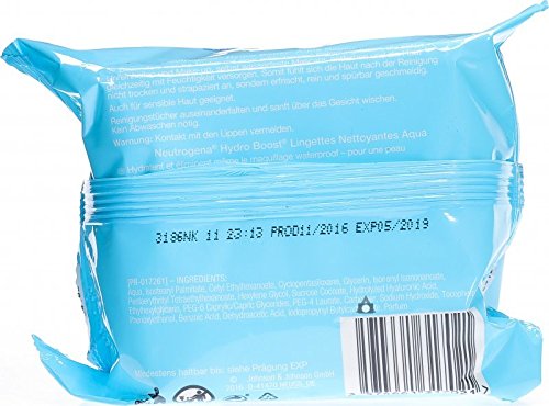 Neutrogena Hydro Boost Aqua - Toallitas limpiadoras (25 unidades, 1 unidad)