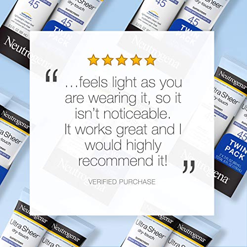 Neutrogena Ultra Sheer Drytouch Sunscreen, SPF 45, 3 Ounce (Pack of 2) by Neutrogena
