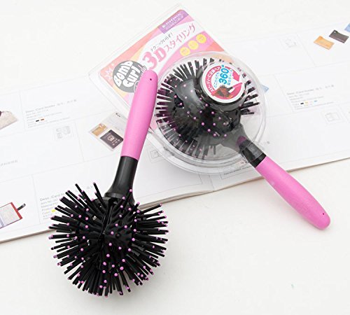 NiceButy Regalo para el Día de la Madre, peine esférico 3D de Japón de la suerte, rizador redondo completo, para niñas y mujeres