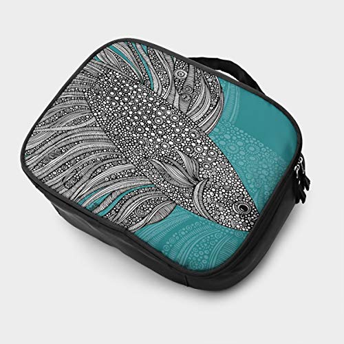 Nicokee Bolsa de maquillaje de viaje Valentina Ramos Beta Fish Cosméticos Estuche organizador impermeable para maquillaje cepillo organizador bolsa para las mujeres