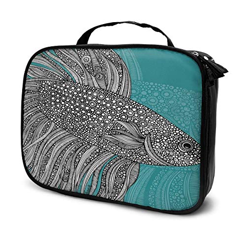 Nicokee Bolsa de maquillaje de viaje Valentina Ramos Beta Fish Cosméticos Estuche organizador impermeable para maquillaje cepillo organizador bolsa para las mujeres