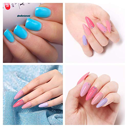 NICOLE DIARY 5ml One Step UV Gel Pen 3 en 1 Soak Off UV LED Gel Esmalte de uñas No es necesario aplicar una capa superior de base Kit de barniz en gel de uñas de color fluorescente (8 colores)