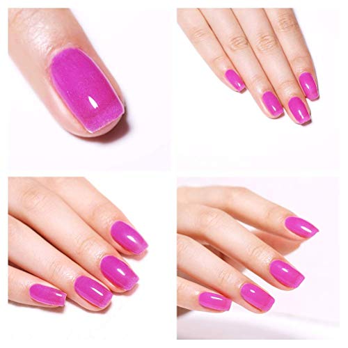 NICOLE DIARY 5ml One Step UV Gel Pen 3 en 1 Soak Off UV LED Gel Esmalte de uñas No es necesario aplicar una capa superior de base Kit de barniz en gel de uñas de color fluorescente (8 colores)