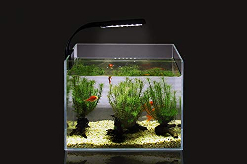 NICREW Luz LED Acuario, LED Acuario Delgada, LED Acuario de Pinza con Luz Azul y Blanco, 24 Leds Lámparas Acuario, 30-40 cm, 10W (Negro)