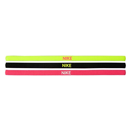 NIKE Elastic Hairbands Botella, Mujer, Hellgrün/Rosa/Schwarz, Talla única
