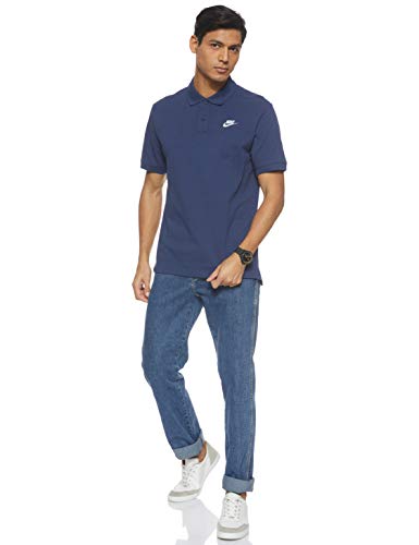 NIKE M NSW CE Polo Matchup Pq Camiseta, Hombre, Midnight Navy/(White), L
