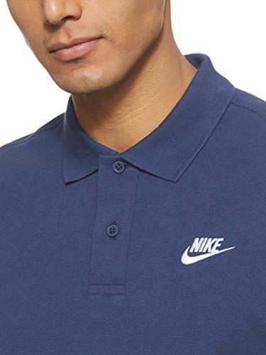 NIKE M NSW CE Polo Matchup Pq Camiseta, Hombre, Midnight Navy/(White), L