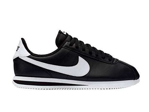NIKE Men's Cortez Basic Leather Shoe, Zapatillas para Hombre, Multicolor (Black/White/Metallic Silver 12), 42.5 EU