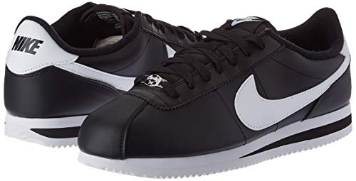 NIKE Men's Cortez Basic Leather Shoe, Zapatillas para Hombre, Multicolor (Black/White/Metallic Silver 12), 42.5 EU
