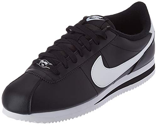 NIKE Men's Cortez Basic Leather Shoe, Zapatillas para Hombre, Multicolor (Black/White/Metallic Silver 12), 42.5 EU