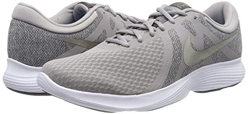 Nike Revolution 4, Zapatillas de Running para Hombre, Atmosphere Grey Mtlc Pewter Thunder Grey Lt Current Blue White, 43 EU