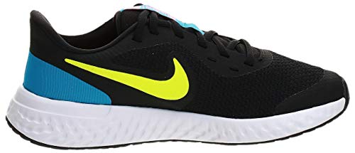Nike Revolution 5 (GS), Zapatillas de Running Unisex niños, Black Lemon Venom Laser Blue, 38 EU