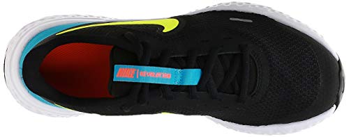 Nike Revolution 5 (GS), Zapatillas de Running Unisex niños, Black Lemon Venom Laser Blue, 38 EU