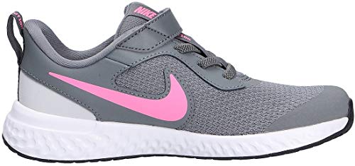 Nike Revolution 5 (PSV), Running Shoe Unisex-Child, Smoke Grey/Pink Glow-Photon Dust-White, 28 EU