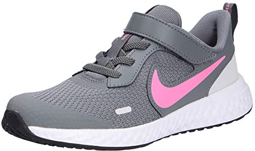 Nike Revolution 5 (PSV), Running Shoe Unisex-Child, Smoke Grey/Pink Glow-Photon Dust-White, 28 EU
