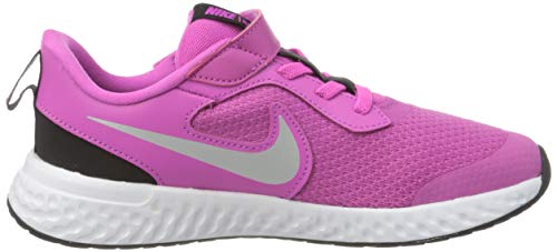 Nike Revolution 5 (PSV), Walking Shoe Unisex-Child, Active Fuchsia/Metallic Silver/Black, 35 EU