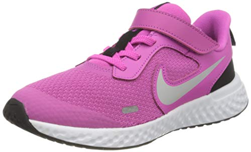 Nike Revolution 5 (PSV), Walking Shoe Unisex-Child, Active Fuchsia/Metallic Silver/Black, 35 EU