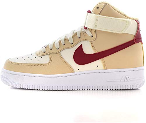 Nike Wmns Air Force 1 High, Zapatillas de básquetbol para Mujer, White Onyx Noble Red Pale Ivory White, 38 EU