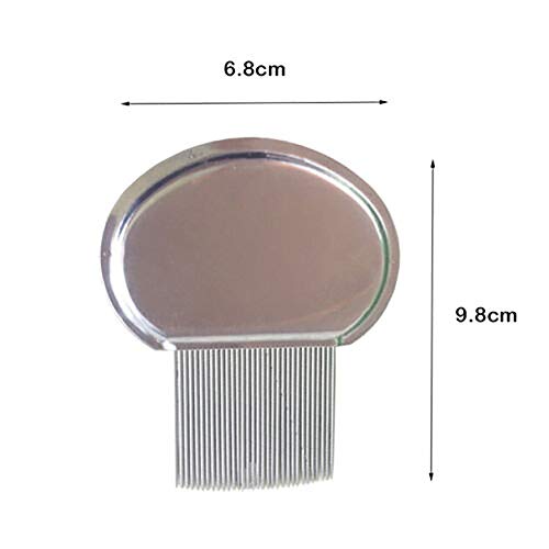 Nit - Juego de peinetas con mango y cabeza ultrafina para piojos, huevo de metal, dientes sanos, kit de cabello limpio