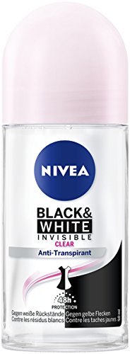 Nivea Deo Roller para mujeres, antirreflejos, transpirant de protección, Roll On, Black & White Invisible, 6 pack (6 x 50 ml)