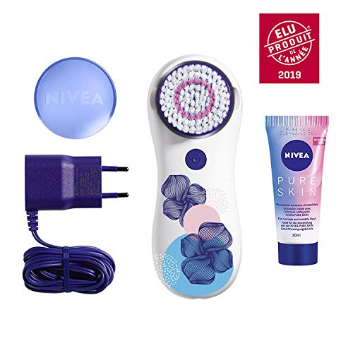 Nivea Nivea Pure Skin – Cepillo limpiador facial eléctrico Kit – edición limitada color blanco