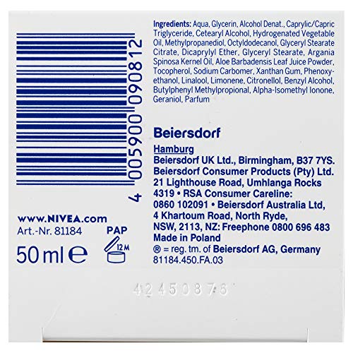 Nivea pura y natural Hidratante Crema de día 50 ml