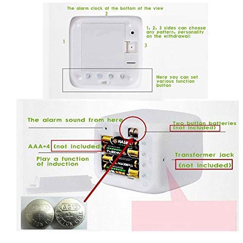 N/J Bob Esponja reloj despertador niños LED dibujos animados noche luz flash 7 colores cambiantes reloj digital electrónico reloj de escritorio, estilo 25, cumpleaños