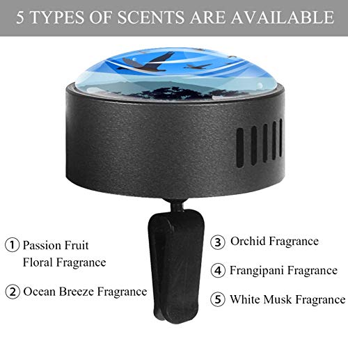 NOBRAND - Ambientador para coche, 2 unidades, diseño de gansos volando bajo sobre el árbol en la parte superior fría de la noche del coche, difusor de aromaterapia