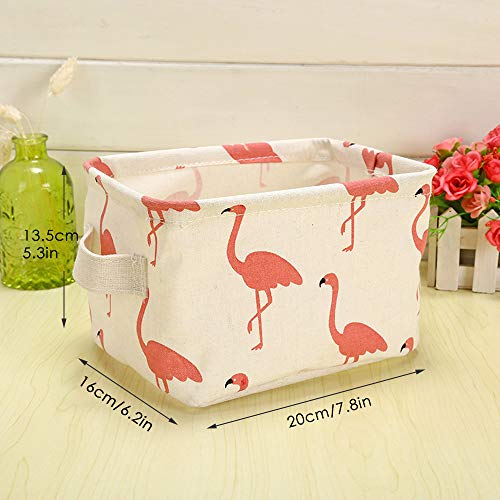 No/Brand Tyelany Cestas Almacenaje, Mini Cubos de Almacenamiento de Tela de Algodón, Plegable, Se Utiliza para el Almacenamiento de Cosméticos, Calcetines, Juguetes, etc (21 x 16 x 13.5cm, 4 Piezas)