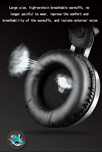 NOCTIC PlayStation 4 Pro Xbox One S Auriculares estéreo para juegos con micrófono Auriculares con cable ajustables suaves sobre la oreja para ordenador portátil, PC, Mac, iPad Smartphones