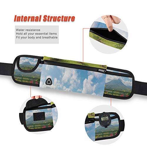 NOLYXICI Vista del Volcán Arenal desde el punto de observación de Costa Rica Scenic,Riñonera viajes correr ciclismo camping senderismo al aire libre senderismo hombres y mujeres