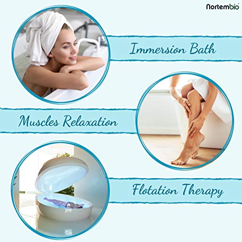 Nortembio Sal de Epsom 750 g. Novedosa Fragancia de Coco Tropical. Hidratada con Vitamina C y E. Sales de Baño y Cuidado Personal. E-Book incluido.