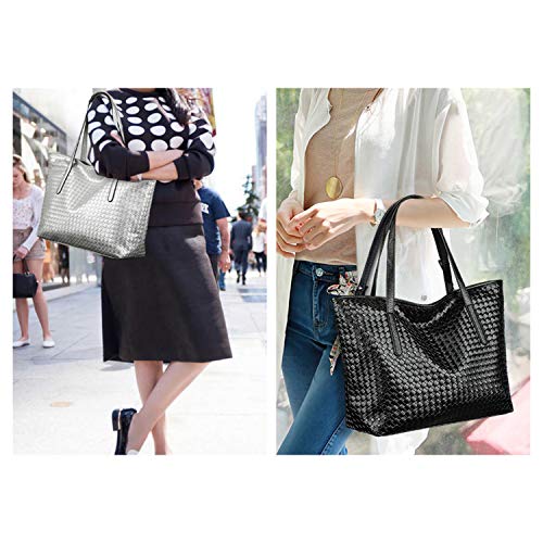 NOTAG Bolsos de Mujer, Bolso Tote de Piel PU Grande Bolsos Bandolera Shoppers Bolsa (Dorado)