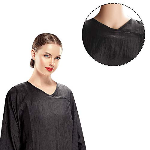 Noverlife - Traje de kimono negro para cliente, manga larga ajustable para tratamientos de belleza, vestido de cliente para masaje de sauna, resistente al agua para hombres y mujeres