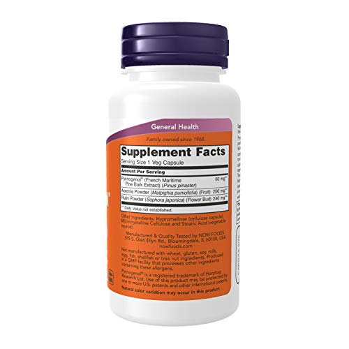NOW Foods Pycnogenol 60mg, 50 Vegetarian Capsules