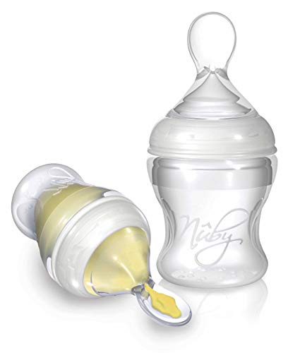 Nuby ID67275 - Biberón de silicona con cuchara, 150 ml