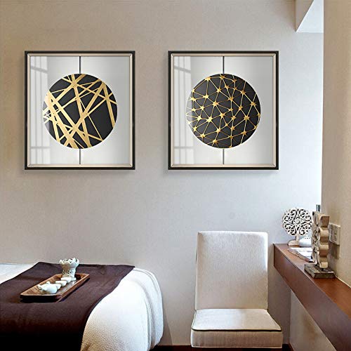 Nueva pintura al óleo china Sala de estar Zen Resumen Porche Restaurante Biblioteca Colgante Hotel Lienzo Mural 40x40cm