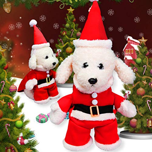 NUOBESTY Perro Gato Navidad Santa Claus Disfraz Divertido Mascota Cosplay Disfraces Traje con Gorra s
