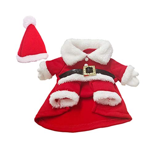 NUOBESTY Perro Gato Navidad Santa Claus Disfraz Divertido Mascota Cosplay Disfraces Traje con Gorra s