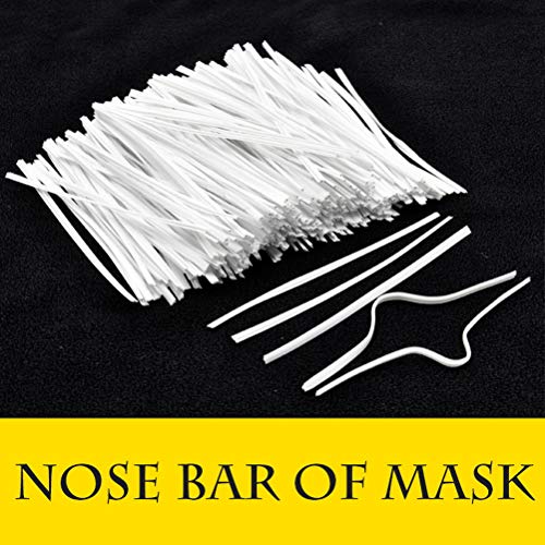 Nuoshen - 1000 tiras de alambre para hacer mascarillas faciales, de plástico, para ajustar al puente de la nariz, accesorios para manualidades