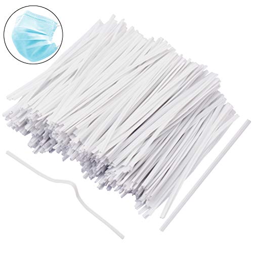 Nuoshen - 1000 tiras de alambre para hacer mascarillas faciales, de plástico, para ajustar al puente de la nariz, accesorios para manualidades