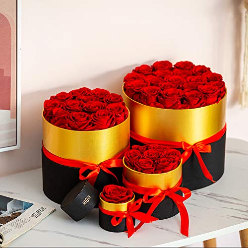 Nuptio Rosas Rojas Preservadas Infinity Rose Flower, 19 Piezas Flores Reales para Siempre Rosa Regalos Románticos para la Novia, Boda Cumpleaños Aniversario Navidad