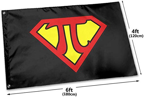 Oaqueen Banderas, Super Pi Garden Flag 4x6 FT Banner with Brass Grommets Fly Breeze House Indoor Outdoor Home Boat Yacht Car Decorations,Single-Sided Black